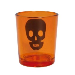 Pack De 3 Vasos Naranja De Cristal De 6x5 Cm