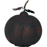 Calabaza Negra Y Naranja De Metal Con Luz De 20 Cm