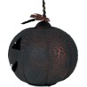 Calabaza Negra Y Naranja De Metal Con Luz De 20 Cm