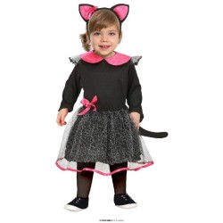 Disfraz bebe Gato negro y rosa