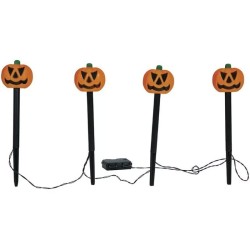 4 Faroles calabazas con luz