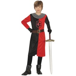 Disfraz niño medieval rojo y negro