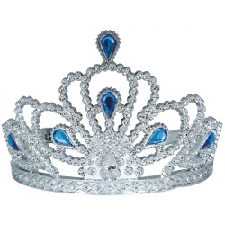Diadema plata piedras azules infantil