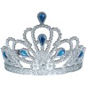 Diadema plata piedras azules infantil