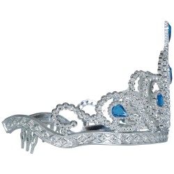 Diadema plata piedras azules infantil