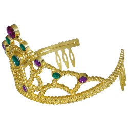 Diadema oro con piedras multic. infantil