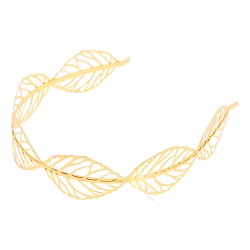 Corona hojas metal oro