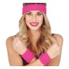 Conjunto 2 muñequeras y cinta rosa