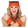 Conjunto 2 muñequeras y cinta naranja