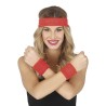 Conjunto 2 muñequeras y cinta rojo