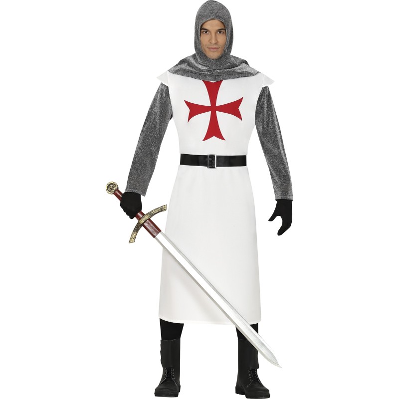 Disfraz hombre de templario blanco