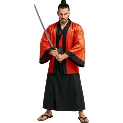 Disfraz hombre de kimono rojo