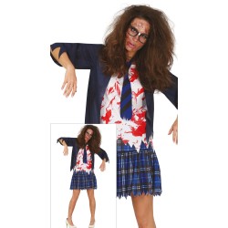 Disfraz mujer de colegiala zombie