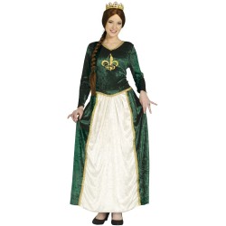 Disfraz mujer de reina medieval verde Fiona