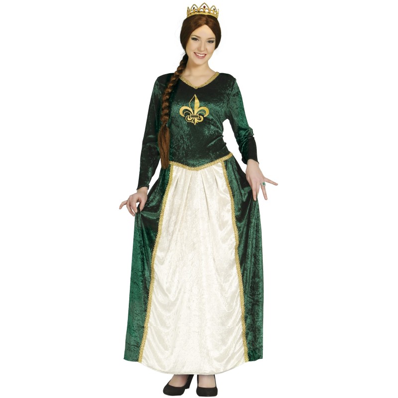 Disfraz mujer de reina medieval verde Fiona
