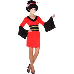disfraz mujer geisha rojo