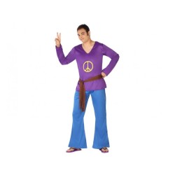 disfraz hombre hippie morado