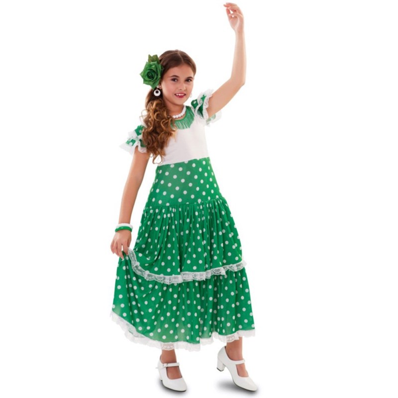 disfraz niña flamenca verde