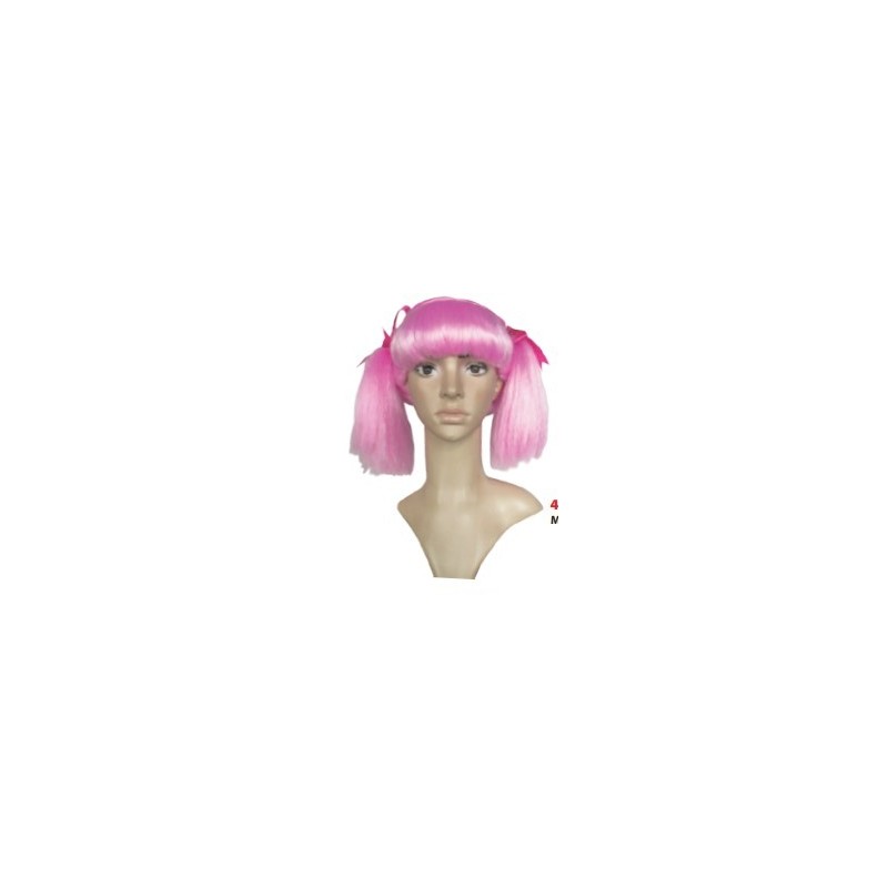 Peluca Coletas Rosa